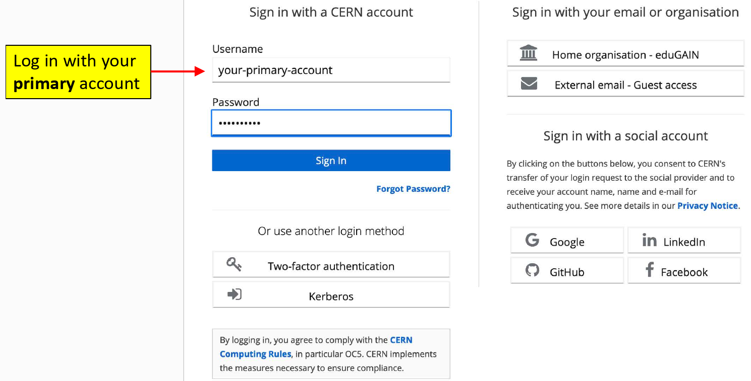 Login CERN